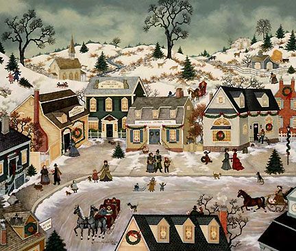 Linda Nelson Stocks - Christmas on Village Square - Signed & Numbered