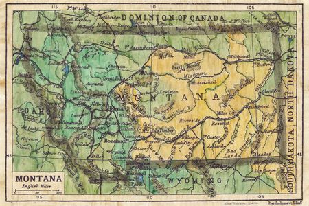 Lisa Middleton - Montana Map - Canvas Giclee