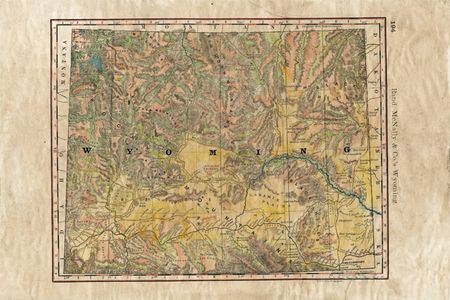 Lisa Middleton - Wyoming Wagon Roads Map - Canvas Giclee