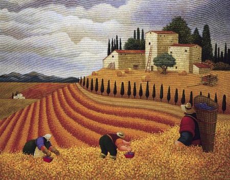 Lowell Herrero - Village Harvest - Paper and Canvas Available