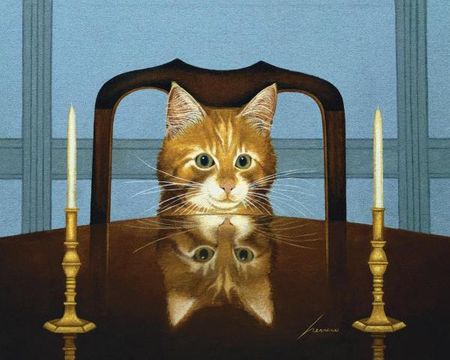 Lowell Herrero - Lord Buffington - Cat Sitting at Table Print