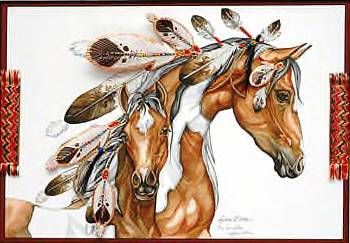 Lynn Bean - Copper Horizontal Mare and Colt Feather Dress UNAVAILABLE