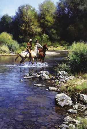 Martin Grelle - Still Water Crossing - Canvas Giclee