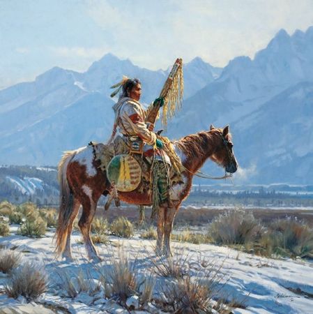 Martin Grelle - Valley Guardian - Native American Print UNAVAILABLE