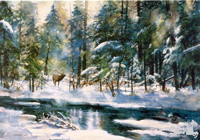 Milton Lewis - Breath of Winter - Moose Wildlife Print