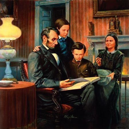 Mort Kunstler - Lincoln Family Man - Canvas Giclee