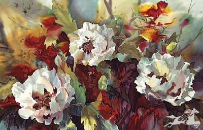 Nancy Dunlop Cawdrey - White Poppies at Giverny UNAVAILABLE