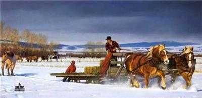 Nancy Glazier - Winter Chores - Limited Edition Horse Art