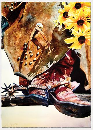Nelson Boren - Black-Eyed Suzies for You - Western Print