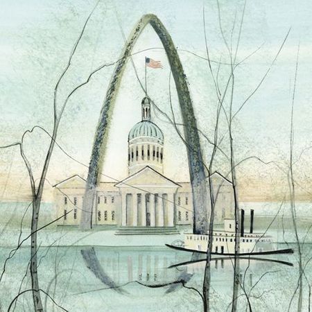P. Buckley Moss - St. Louis Missouri - Framed Canvas Giclee