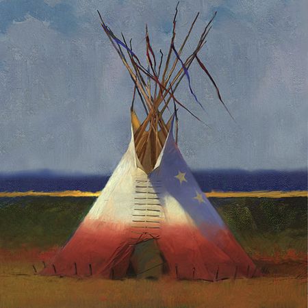 R. Tom Gilleon - Two Stars Lodging - Native American Canvas Giclee