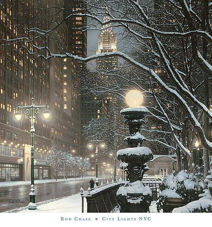 Rod Chase - City Lights - Snowy New York City