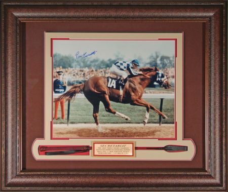 Secretariat - 1973 Kentucky Derby - Display Signed by Ron Turcotte