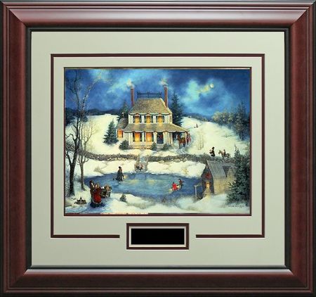 Linda Nelson Stocks - Skating on Christmas Eve - Framed