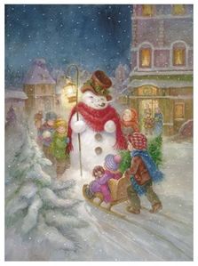 Sue Allison - Frosty the Snowman - Whimsical Winter Art Print