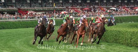 The Turn on the Saratoga Turf Course - Panoramic