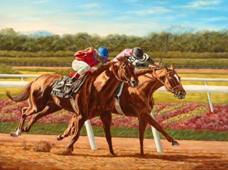 Tom Chapman - Affirmed vs Alydar - Canvas Print