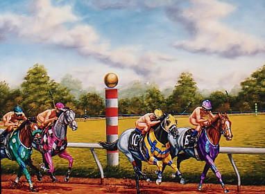 Tom Chapman - Bareback Handicap - Limited Edition Canvas Giclee