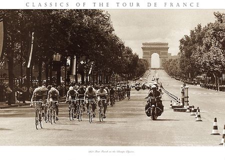 Vintage Tour De France Print - 1975 Finish on the Champs Elysees