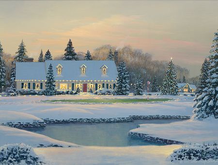 William S. Phillips - Christmas on the Eighth - Golf Course Print