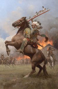 Z.S. Liang - Cheyenne Burning of Fort Phil Kearney, 1868