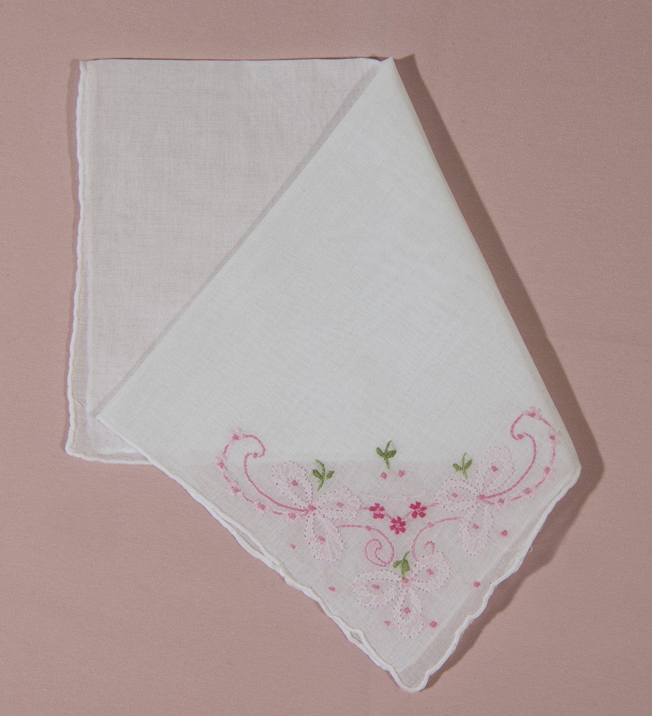 Ribbon Corner Bouquet Handkerchief