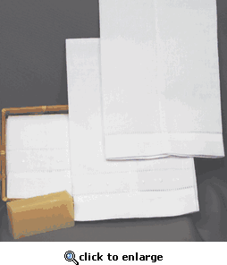White Classic Hemstitched Guest Towels