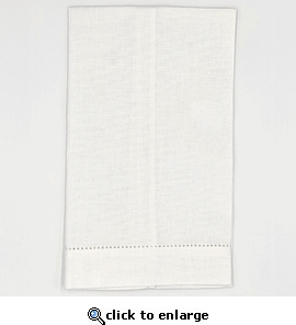 White Hemstitched Guest Towel - Panama Weave
