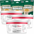 3-PACK Omega Chews for Medium & Large Dogs (450 Soft Chews) + FREE BONIES Skin & Coat Health Multi-Pack LARGE (15 Bones)