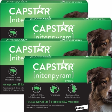 Capstar Flea Control for Dogs Over 25 lbs (24 Tablets) On Sale