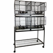 4 Unit Bird Cage with Stand & Removable Divider - Black (40"x20"x61")