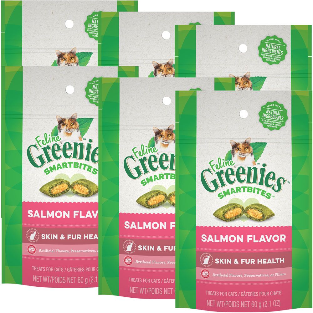 FELINE-GREENIES-SMARTBITES-SKIN-FUR-SALMON-6PACK