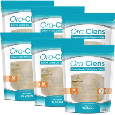 6-PACK-ORA-CLENS-ORAL-HYGIENE-CHEWS-MEDIUM-180-CHEWS