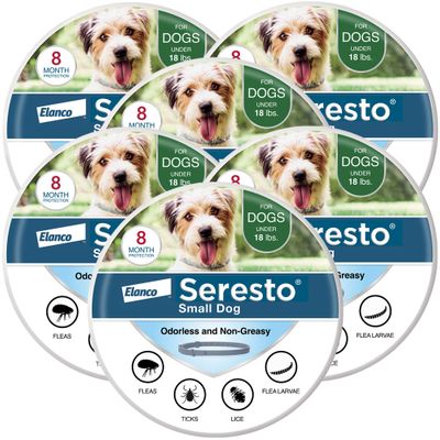 Open Seresto small dog flea and tick collar container
