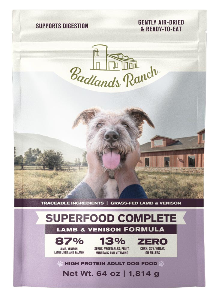 Badlands Ranch Superfood Complete Premium Air Dried Lamb & Venison Dog