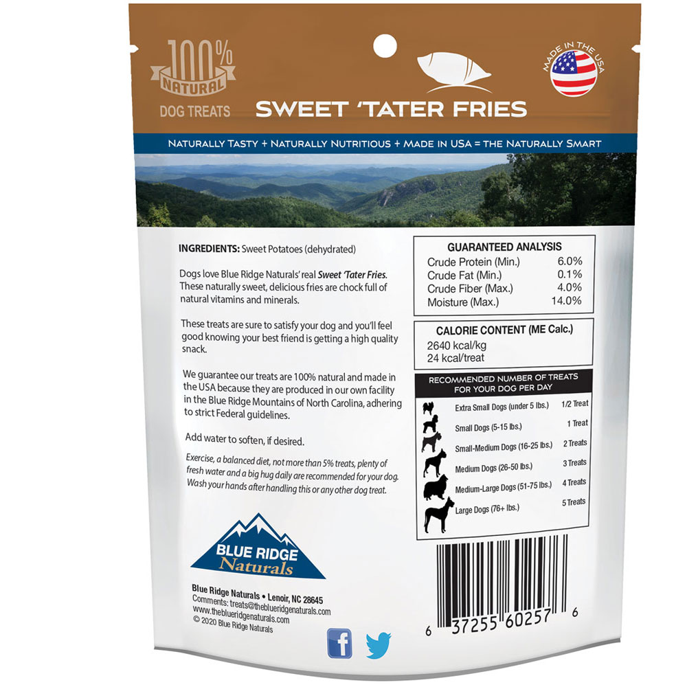 Blue Ridge Naturals Sweet Tater Fries Dog Treats (1 lb) On Sale