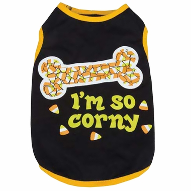 CASUAL-CANINE-IM-SO-CORNY-TEE-BLACK-SMALL-MEDIUM