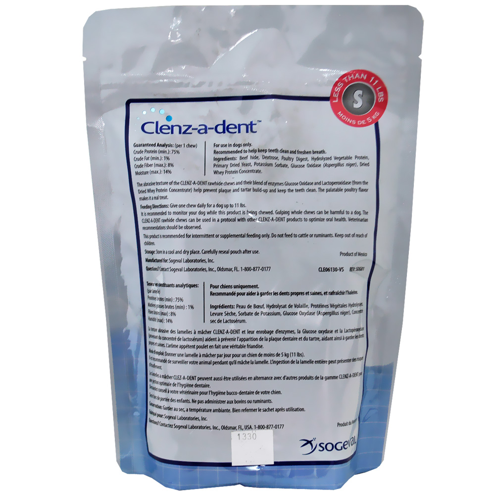 CLENZ-A-DENT-RAWHIDE-CHEWS-DOGS-SMALL-30-CT