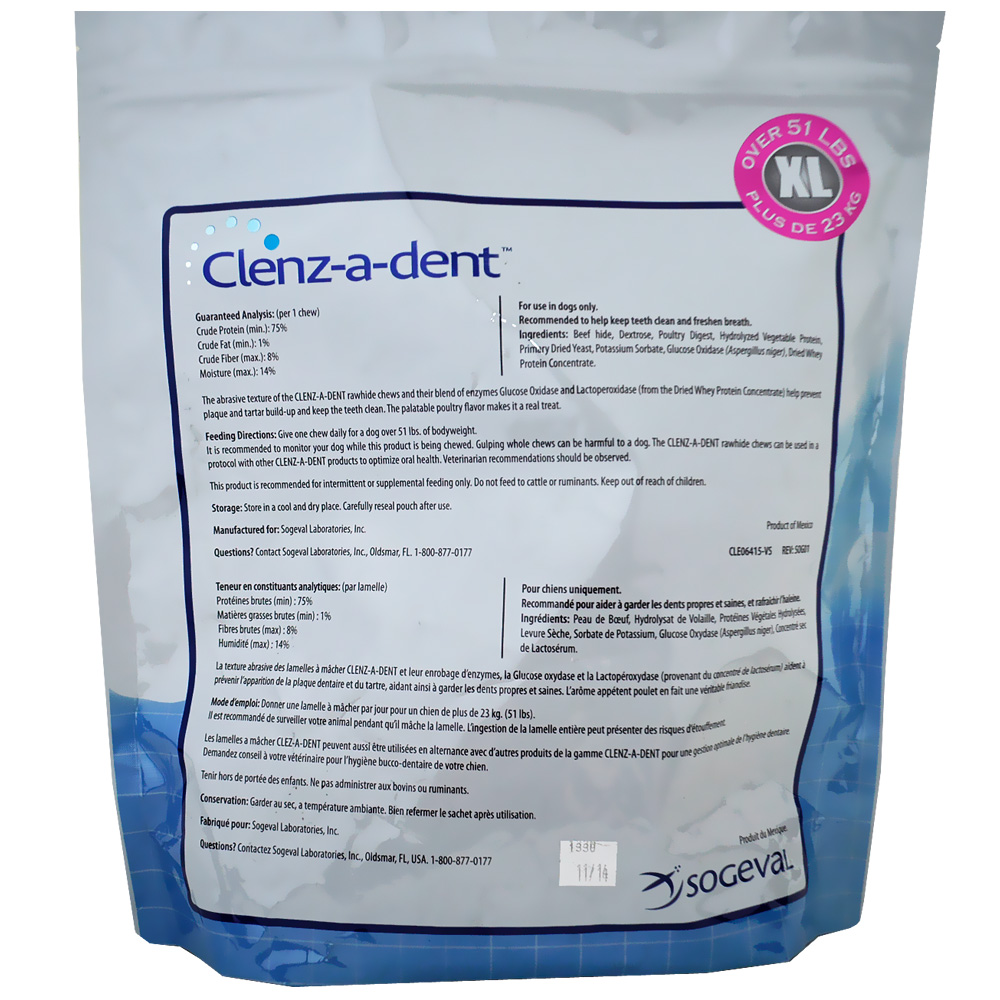 Clenz-a-dent Rawhide Chews for Dogs XLarge