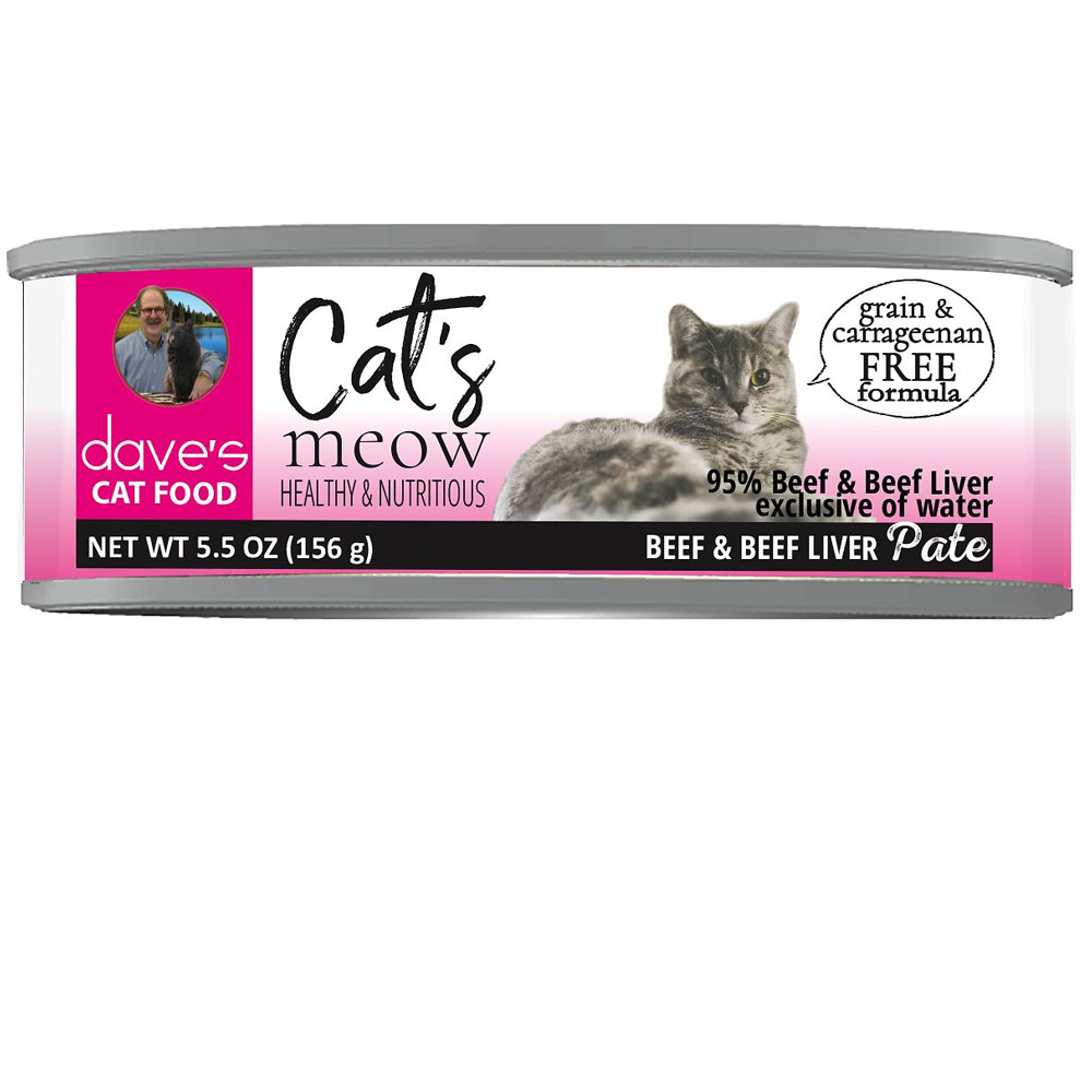 Dave's Pet Food Cat's Meow 95 Beef & Beef Liver Canned Cat Food (5.5oz