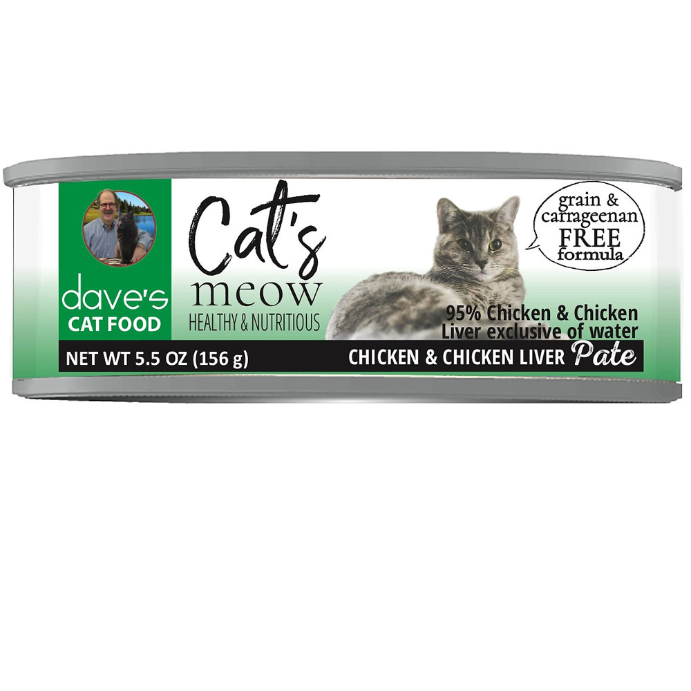 Dave's Pet Food Cat's Meow 95 Chicken & Chicken Liver Canned Cat Food