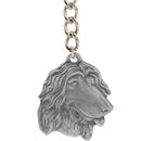 Dog Breed Keychain USA Pewter - Afghan Hound (2.5")