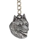 Dog Breed Keychain USA Pewter - Alaskan Malamute (2.5")