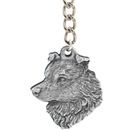 Dog Breed Keychain USA Pewter - Australian Shephard (2.5")