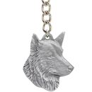 Dog Breed Keychain USA Pewter - Belgian Sheepdog (2.5")