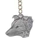 Dog Breed Keychain USA Pewter - Border Collie (2.5")