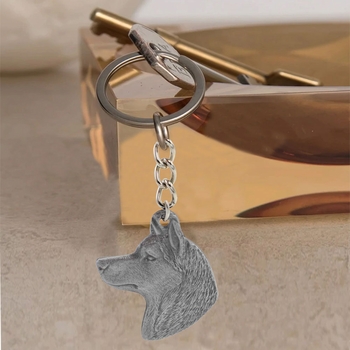 Dog Breed Keychain USA Pewter - Bull Terrier (2.5