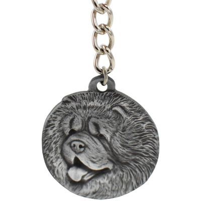 Dog Breed Keychain USA Pewter - Chow Chow (2.5")