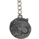 Dog Breed Keychain USA Pewter - Keeshound (2.5")