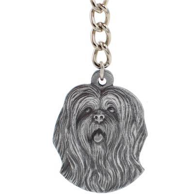 Dog Breed Keychain USA Pewter - Lhasa Apso (2.5")